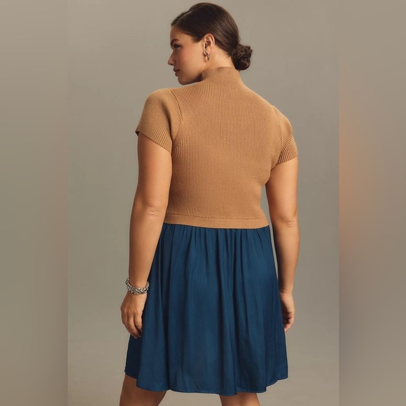 NWT! Anthro The Thea Twofer Sweater Dress: Short-Sleeve Mini Edition - 2X🟤 - Picture 5 of 8